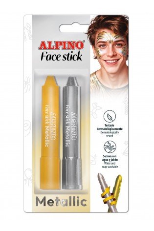Kreidutės grimui ALPINO Face stick metallic 2sp