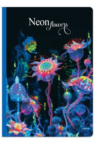 Knyga A4 96lap. 70g NEON FLOWERS linija