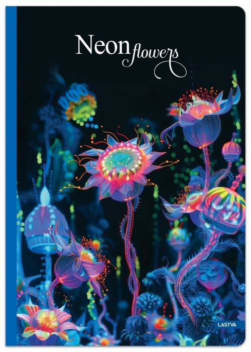 Knyga A4 96lap. 70g NEON FLOWERS linija
