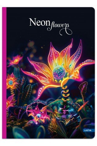 Knyga A4 96lap. 70g NEON FLOWERS linija