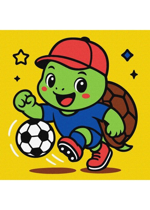 Tapyba pagal skaičius: VĖŽLYS ŽAIDŽIA FUTBOLĄ art_selena_ua 25x25