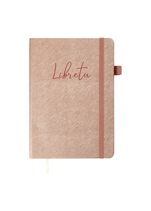 Knyga su gumute A5 96l LIBRETA smėlio sp. lygiais lapais