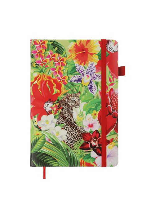 Knyga su gumute EXOTIC A5 96l lang., ORCHIDĖJOS