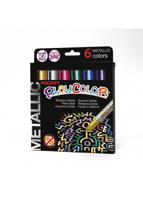 Pieštukinis guašas PLAYCOLOR Metallic Packet 6 sp.