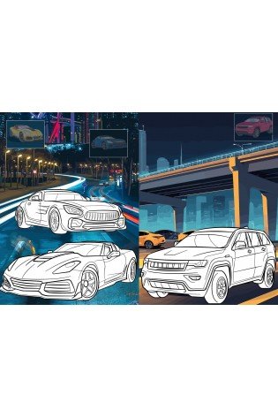 Knygutė spalvinimui su lipdukais AUTOMOBILIAI