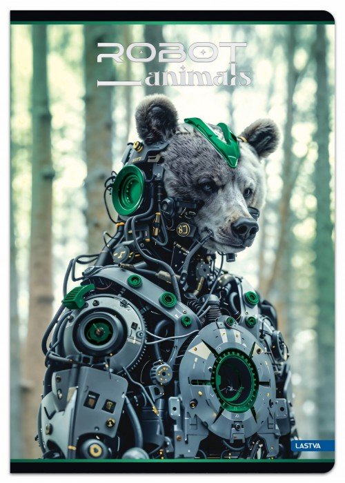 Sąsiuvinis A4 52lap. 80g ROBOT ANIMALS lang.