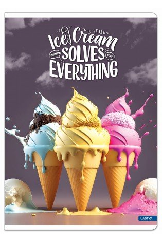Sąsiuvinis A4 52lap. 70g ICE CREAM lang.