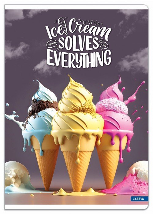 Sąsiuvinis A4 52lap. 70g ICE CREAM lang.