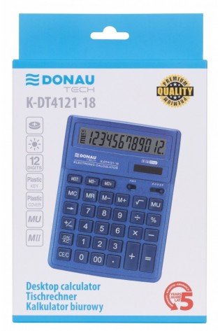 Skaičiuotuvas K-DT4121-01 DONAU tam.mėlynas