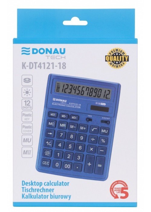 Skaičiuotuvas K-DT4121-01 DONAU tam.mėlynas