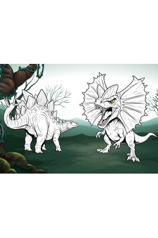 Knygutė spalvinimui su lipdukais PLĖŠRIEJI DINOZAURAI