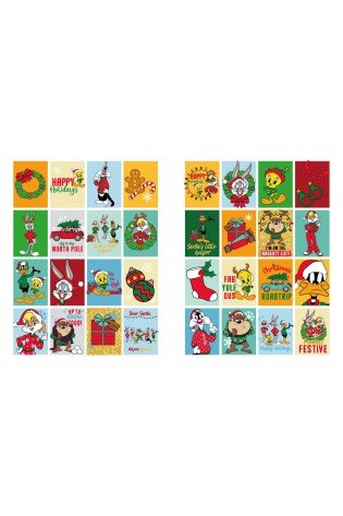Knygutė spalvinimui su lipdukais LOONEY TUNES: Linksmų Kalėdų Warner Bros