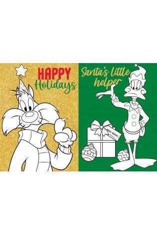 Knygutė spalvinimui su lipdukais LOONEY TUNES: Linksmų Kalėdų Warner Bros