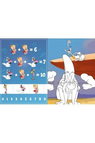 Knygutė spalvinimui su lipdukais LOONEY TUNES: Juokingas zuikis Warner Bros