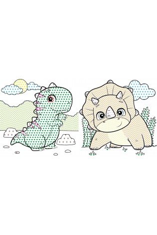 Knygutė spalvinimo vandeniu DINOZAURAI art_selena_ua 20x20 3+