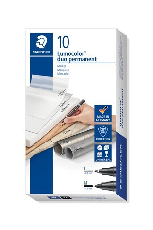 Permanentinis žymeklis STAEDTLER LUMOCOLOR DUO 348, JUODA