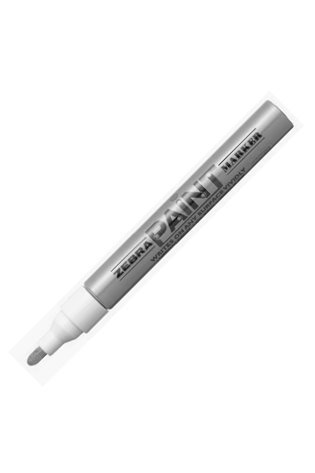 Permanentinis žymeklis ZEBRA PAINT MARKER, 3.0 mm, sidabrinis, aliejaus pagrindu