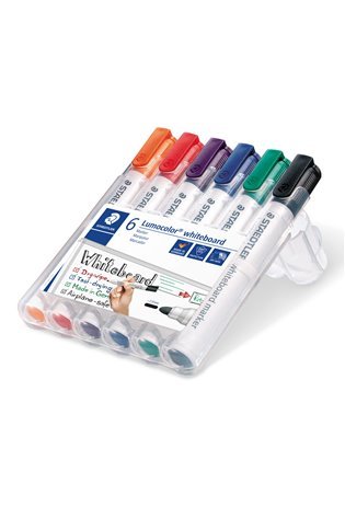 Žymeklis baltai lentai STAEDTLER LUMOCOLOR 351, 2 mm, 6 spalvų rinkinys