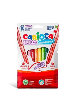 Flomasteriai CARIOCA BIRELLO, dvipusiai, 10 spalvų