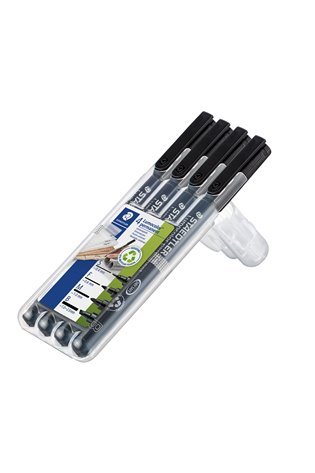 Permanentinių žymeklių rinkinys STAEDTLER LUMOCOLOR 31-9WP4GS, JUODA