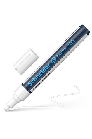 Kreidinis žymeklis SCHNEIDER Deco Marker Maxx 265, 2-3mm, balta