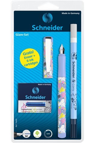 Rinkinys  Plunksnakotis Schneider GLAM+Corry+6 rašalo kapsulės