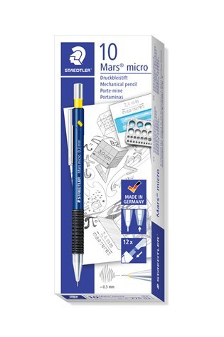 Automatinis pieštukas STAEDTLER MARS MICRO, mėlynas korpusas, 0.3 mm