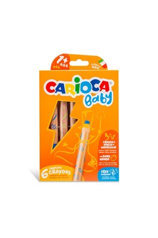 Kreidelės mažyliams CARIOCA Baby 3in1 1+, 6 vnt.