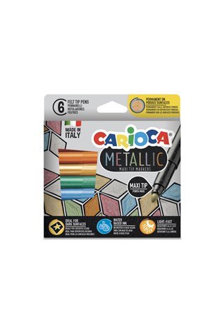 Flomasteriai CARIOCA Metallic MaxiMarkers, 6 vnt.