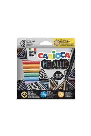 Flomasteriai CARIOCA Metallic FineMarkers, 8 vnt.