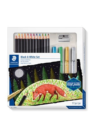 Kūrybinis rinkinys STAEDTLER 146 10C, 12 palvotų pieštukų + 4 žymekliai, drožtukas