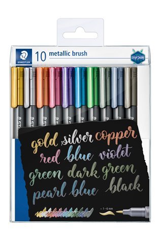 Žymeklių rinkinys STAEDTLER Metallic Brush, 10 vnt.