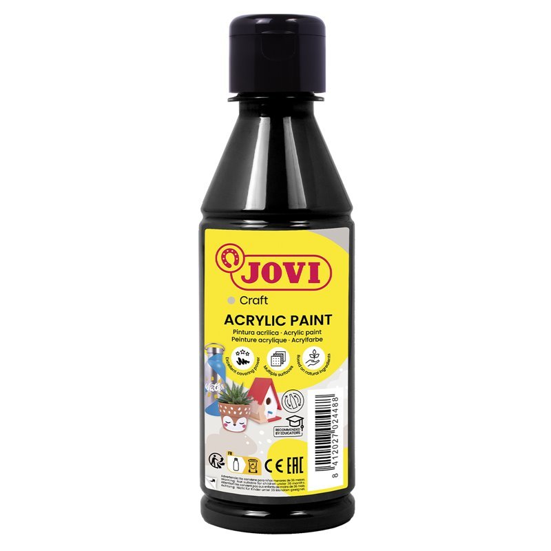 Akriliniai dažai JOVI, 250ml, juodos sp.