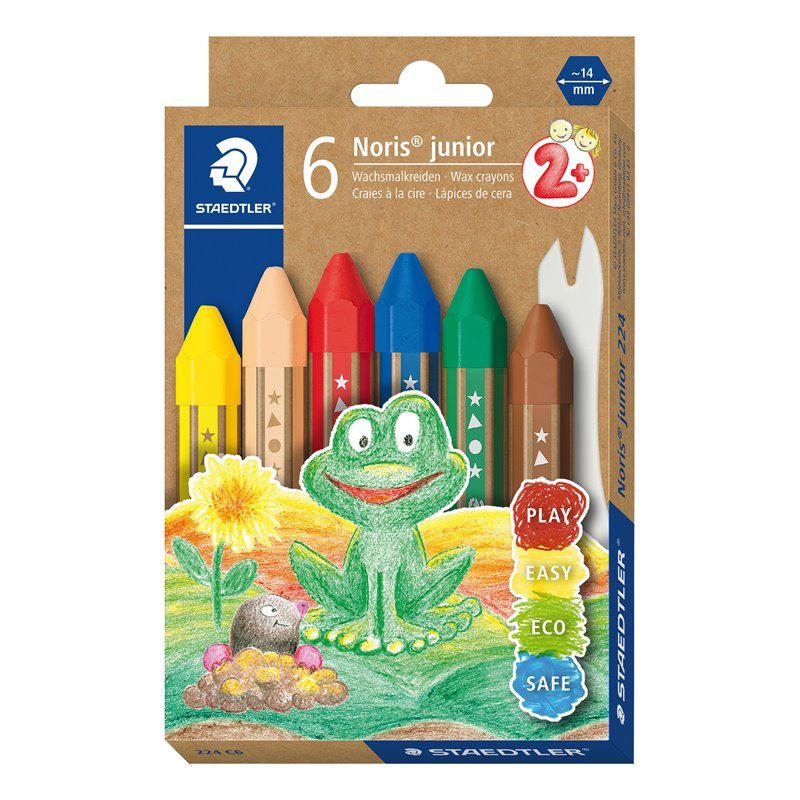 Vaškinės kreidelės STAEDTLER Noris Junior, 6 vnt.