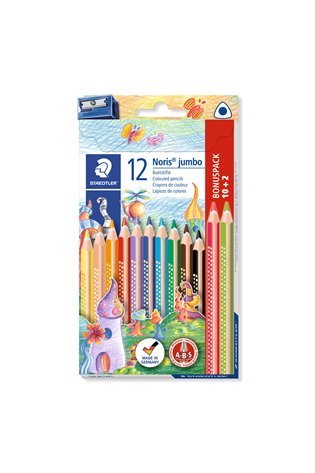 Spalvoti pieštukai STAEDTLER Noris Jumbo, 12 vnt.