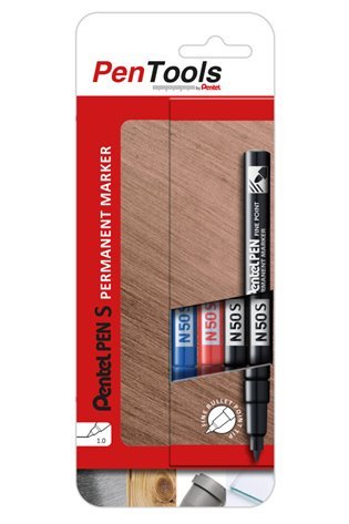 Permanentinis žymeklis Pentel Tool Pen N50S, 1mm , 4 pcs, įvairių spalvų