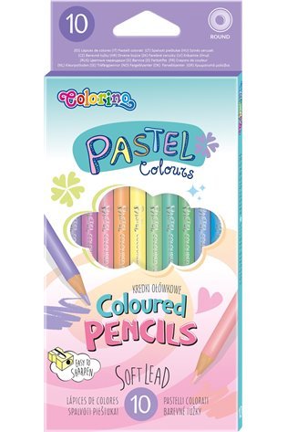 Spalvoti pieštukai COLORINO Pastel, 10 pastelinių spalvų