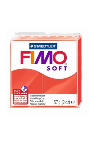 Modelinas FIMO SOFT, 57 g, Indijos raudona sp.