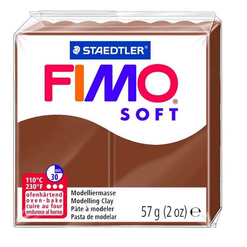 Modelinas FIMO SOFT, 57 g, karamelės ruda sp.