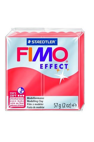 Modelinas FIMO EFFECT, 57 g, permatoma raudona sp.