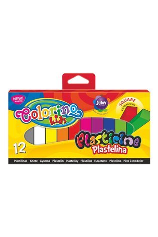 Plastilinas Colorino Kids, kvadratinės formos, 12 spalvų