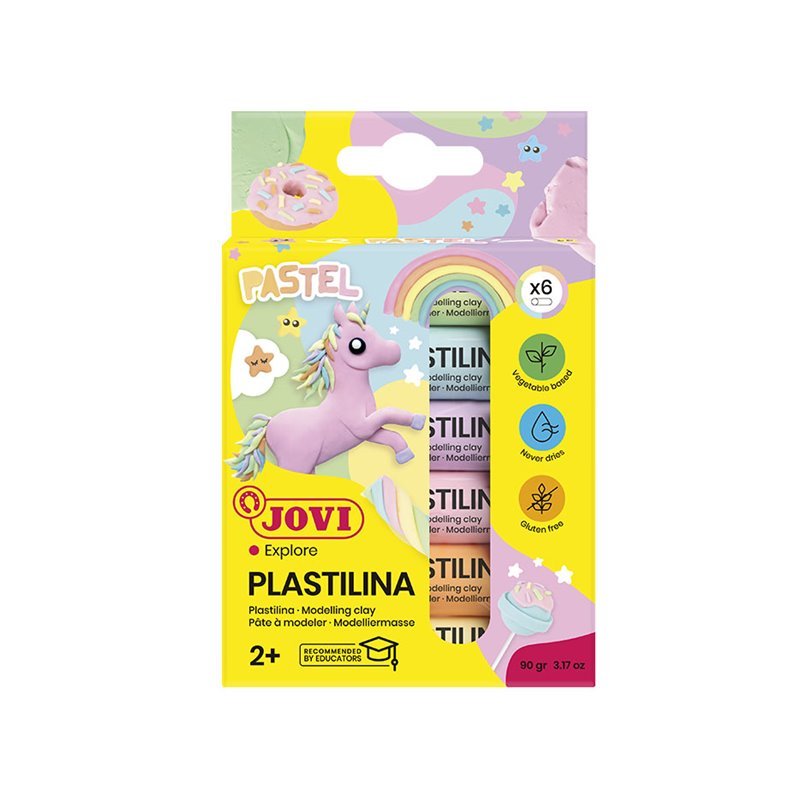 Plastilinas JOVI, 15 g, 6 pastelinės spalvos