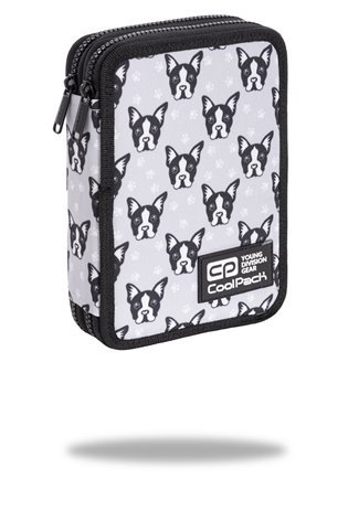 Forminis dviejų skyrių penalas su priedais CoolPack Jumper XL French Bulldogs