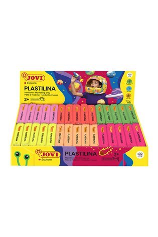 Plastilinas JOVI FLUOR, 30vnt: 6 spalvos po 5 vnt.