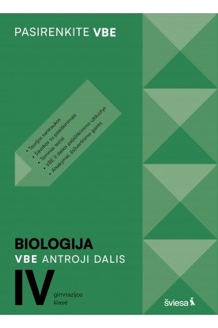 Biologija. VBE II dalis. IV gimnazijos klasė, serija Pasirenkite VBE