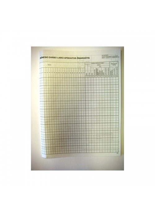 Mėn.darbo laiko apsk.žiniaraštis A3/ 2227