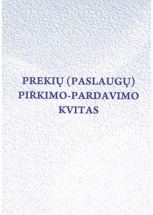 Prekių(paslaugų) pirkimo-pardavimo kvitas A6