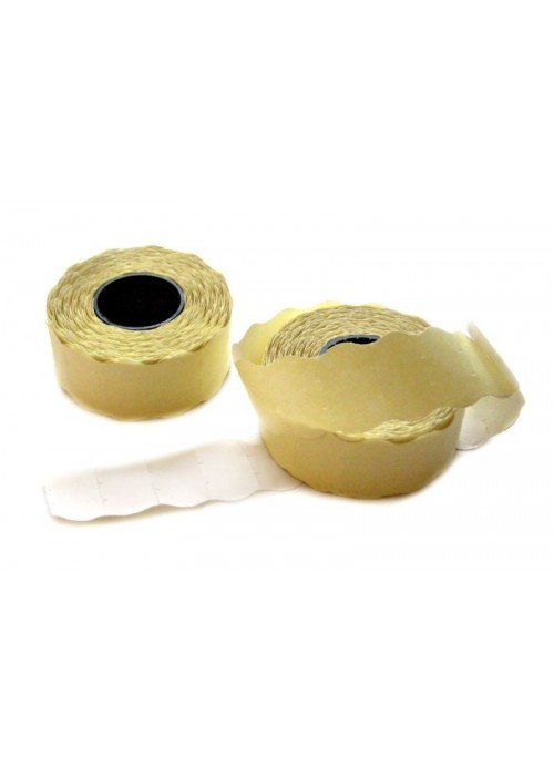 Kainų etiketės 26x16 baltos užapvalintos