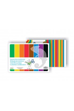 Vienpusis spalvotas kartonas A4/ 8l SP-K8