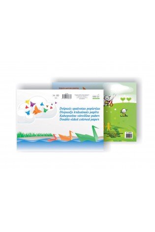 Spalvotas popierius A4/ 8 l, dvipus.